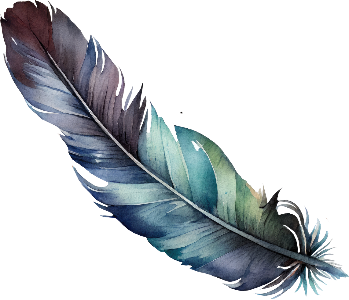 Colorful Feather Watercolor